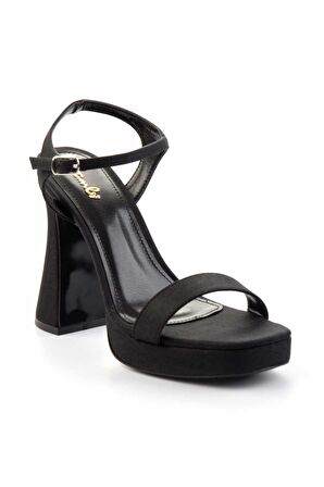 Siyah Kumaş  Kadın Klasik Topuklu Ayakkabı K05209555504