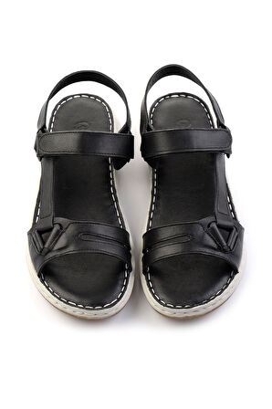 Siyah Leather Kadın Sandalet K05281079003