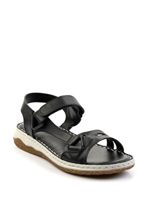 Siyah Leather Kadın Sandalet K05281079003