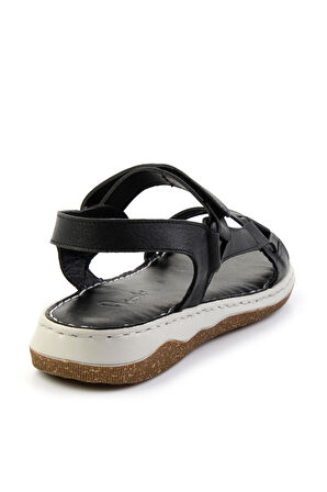 Siyah Leather Kadın Sandalet K05281079003