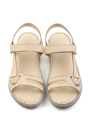 Bej Leather Kadın Sandalet K05281079003