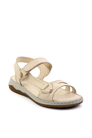 Bej Leather Kadın Sandalet K05281079003