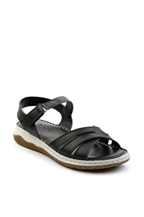 Siyah Leather Kadın Sandalet K05281018603