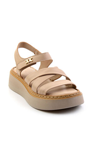 Bej Leather Kadın Sandalet K05299113603