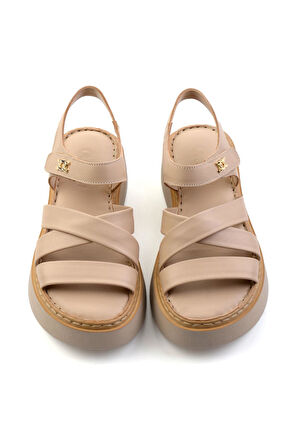 Bej Leather Kadın Sandalet K05299113603