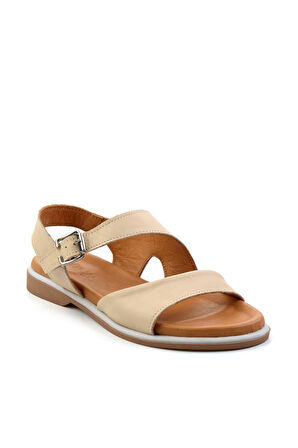Bej Leather Kadın Sandalet K05331120603