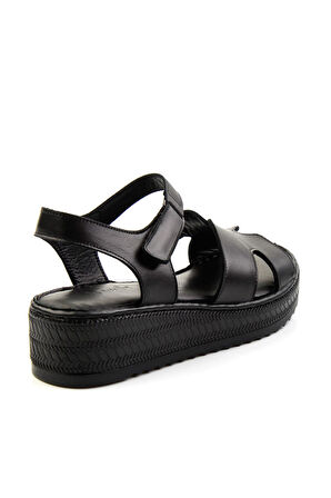 Siyah Leather Kadın Sandalet K05552008503