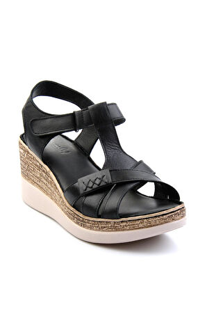 Siyah Leather Kadın Sandalet K05552600003