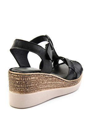 Siyah Leather Kadın Sandalet K05552600003