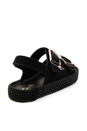 Siyah Leather Kadın Sandalet K05553050001