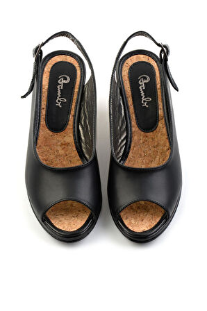 Siyah Leather Kadın Sandalet K05582032103