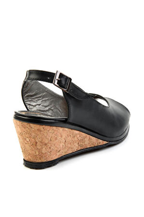 Siyah Leather Kadın Sandalet K05582032103