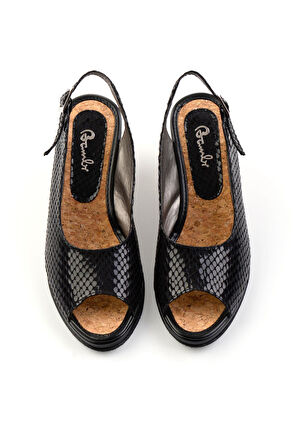 Siyah Leather Kadın Sandalet K05582040507