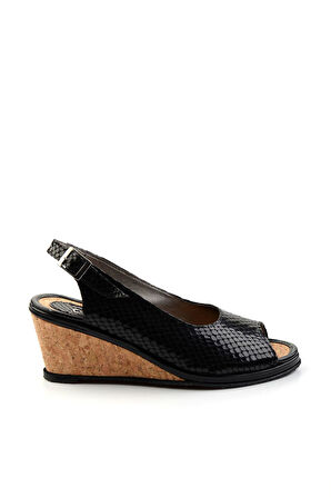 Siyah Leather Kadın Sandalet K05582040507