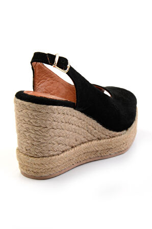 Siyah Leather Kadın Sandalet K05666030202