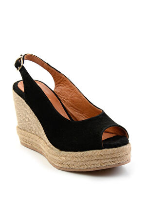 Siyah Leather Kadın Sandalet K05666030202