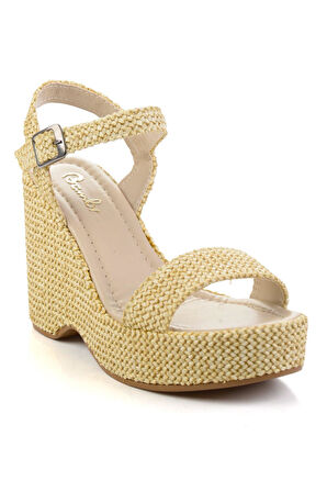 Bej  Kadın Dolgu Topuklu Ayakkabı K05688950228