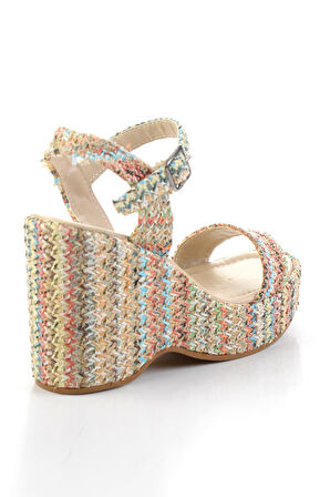 Çok Renkli  Kadın Dolgu Topuklu Ayakkabı K05688950228