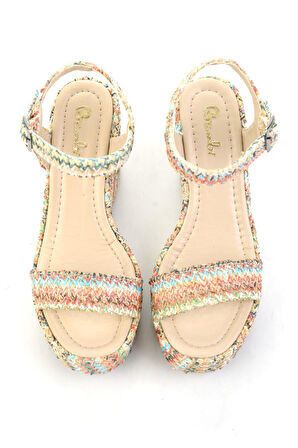 Çok Renkli  Kadın Dolgu Topuklu Ayakkabı K05688950228