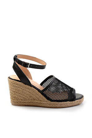 Siyah Leather Kadın Sandalet K05718071222