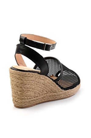 Siyah Leather Kadın Sandalet K05718071222