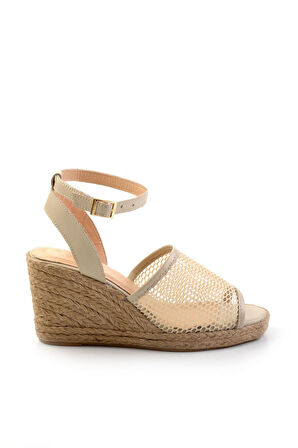 Bej Leather Kadın Sandalet K05718071222