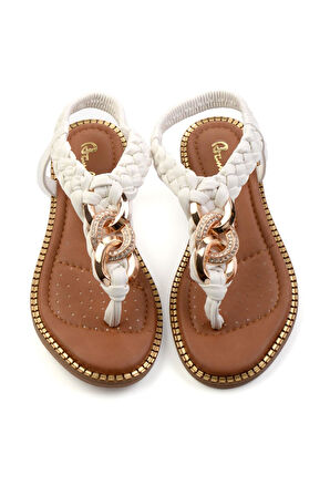 Beyaz  Kadın Sandalet K05823120709