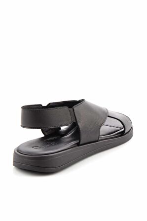 Siyah Hakiki Deri Kadın Sandalet K05906413103