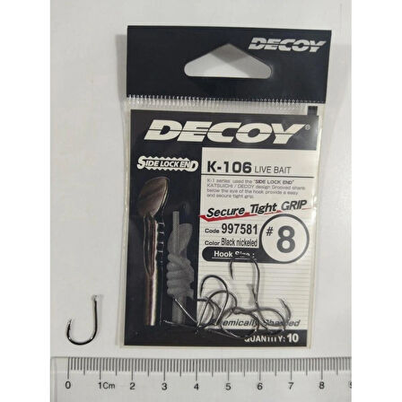 Decoy K-106 Lıve Bait Black Nickel Japon İğne No : 8