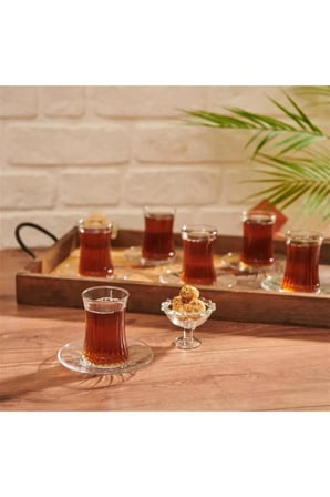 Elysia Çay Bardağı Seti 12 Parça Kutusunda 6 Adet Çay Bardağı 6 Adet Çay Tabağı