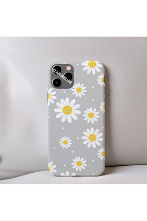 İphone 7 Uyumlu Papatya Desenli İçi Kadife Silikon Tasarım Telefon Kılıfı Kapak