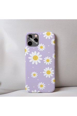 İphone SE 3.Nesil (2022) Uyumlu Papatya Desenli İçi Kadife Silikon Tasarım Telefon Kılıfı Kapak