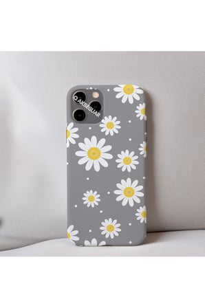 İphone 12 Pro Uyumlu Papatya Desenli İçi Kadife Silikon Tasarım Telefon Kılıfı Kapak