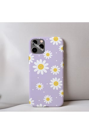 İphone 12 Pro Max Uyumlu Papatya Desenli İçi Kadife Silikon Tasarım Telefon Kılıfı Kapak