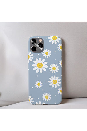 İphone 14 Pro Uyumlu Papatya Desenli İçi Kadife Silikon Tasarım Telefon Kılıfı Kapak