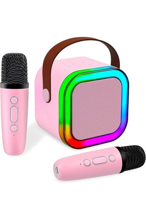 K12 Karaoke Mikrofonlu Bluetoth Hoparlör 5w Kablosuz Mikrofonlu Speaker Rgb Led Işıklı Sd Kart Usb