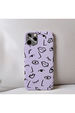 İphone 7 Uyumlu İçi Kadife Dudak Desenli Tasarım Telefon Kılıfı