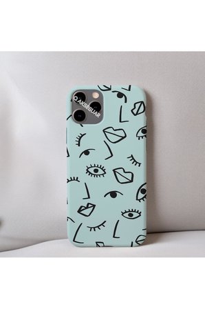 İphone SE 2.Nesil (2020) Uyumlu İçi Kadife Dudak Desenli Tasarım Telefon Kılıfı