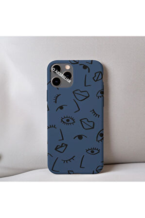 İphone 11 Pro Max Uyumlu İçi Kadife Dudak Desenli Tasarım Telefon Kılıfı