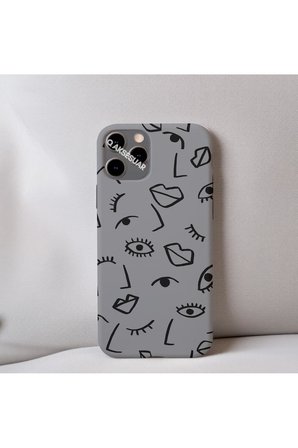 İphone 12 Pro Uyumlu İçi Kadife Dudak Desenli Tasarım Telefon Kılıfı