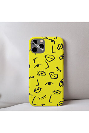 İphone 12 Mini Uyumlu İçi Kadife Dudak Desenli Tasarım Telefon Kılıfı