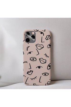 İphone 13 Uyumlu İçi Kadife Dudak Desenli Tasarım Telefon Kılıfı