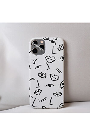 İphone 13 Uyumlu İçi Kadife Dudak Desenli Tasarım Telefon Kılıfı