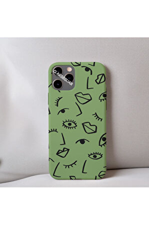 İphone 14 Plus Uyumlu İçi Kadife Dudak Desenli Tasarım Telefon Kılıfı