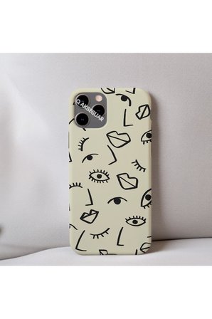 İphone 15 Uyumlu İçi Kadife Dudak Desenli Tasarım Telefon Kılıfı