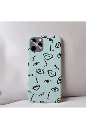 İphone 15 Plus Uyumlu İçi Kadife Dudak Desenli Tasarım Telefon Kılıfı