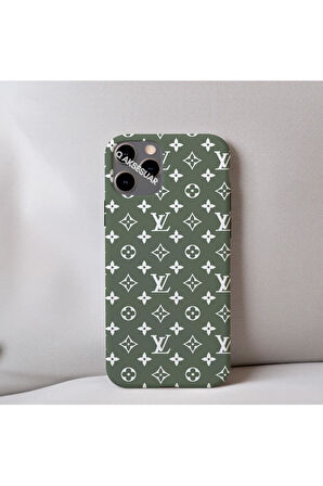 İphone 7 Uyumlu İçi Kadife LV Desenli Tasarım Telefon Kılıfı