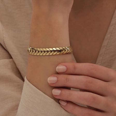 Balık Sırtı Model Altın Bileklik