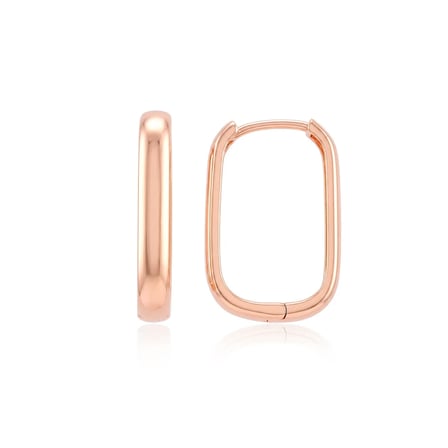 Rose Altın Oval Halka Küpe