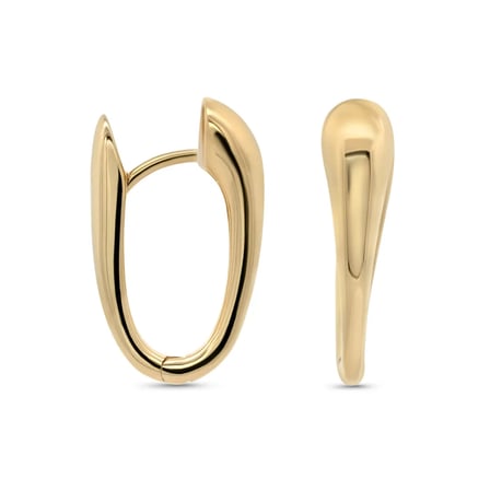 Altın Minimal Oval Halka Küpe